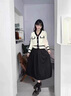 AIGOUGRT兩件套連衣裙女2025年秋季新款女士衣服氣質(zhì)洋氣長(cháng)袖套裝裙子秋天 米色 M 曬單實(shí)拍圖