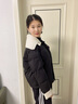 雪中飛羽絨服女短款2025新款翻領(lǐng)時(shí)尚撞色拼接冬季保暖90絨外套黑色XS 曬單實(shí)拍圖