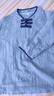 啄木鳥(niǎo)新中式t恤女新款上衣復古盤(pán)扣修身棉七分袖打底衫中袖t恤女 淡青色 2XL 建議125-135斤 曬單實(shí)拍圖