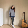 莫代爾羊羔絨打底褲女士秋冬季高腰緊身彈力加絨保暖大碼外穿棉褲長(cháng)褲子 淺灰色【春秋無(wú)絨款】 1條 L 適合100-120斤 曬單實(shí)拍圖