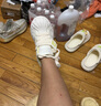 蠟筆小新鞋子女貝殼頭板鞋新款百搭厚底面包增高休閑女鞋 香草米白色 36 曬單實(shí)拍圖
