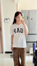 蓋璞男女裝2025春季新款純棉字母印花logo短袖T恤上衣美版797924 白色 XS 美碼 S亞洲碼175/88A 曬單實(shí)拍圖