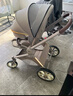 InnoTruth繆斯嬰兒車0-3歲用折疊可坐可躺帶減震輕便高景觀0-6新生兒手推車 可可棕-懸浮護脊+大輪強減震 曬單實拍圖