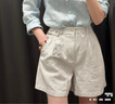 優(yōu)衣庫女裝麻棉短褲/休閑褲子473698 31 米色 L /160/70A 曬單實(shí)拍圖