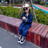 G.DUCKKIDS小黃鴨童裝女童套裝秋裝兒童牛仔套裝休閑運動(dòng)牛仔外套兩件套春秋 A015牛仔套裝-深藍色gqqqksc 130 建議7~8歲【120-130cm】 曬單實(shí)拍圖