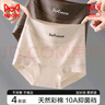 貓人（MiiOW）女士?jì)妊澟兠尢烊徊拭薷哐崭?0A抑菌加長(cháng)襠高彈貼合平角短褲 麥膚色+暮山紫+薔薇粉+棕咖色 4條 XL 120-140斤 曬單實(shí)拍圖