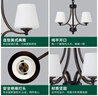 雷士（NVC）經(jīng)典美式復(fù)古吊燈客廳大燈餐廳燈臥室燈燈具燈飾全屋套餐 花蕊 10頭美式吊燈【另購光源】 曬單實拍圖