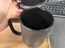 歐式磨砂個(gè)性陶瓷馬克杯粗陶黑色復(fù)古咖啡杯奶茶水杯簡(jiǎn)約杯子定制 磨砂直筒帶蓋子加茶漏 曬單實(shí)拍圖