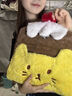 貞喜氣可愛(ài)暖秋毛絨撞色布丁貓雙肩包女高顏值大容量上課通勤背包 布丁貓毛絨雙肩包【黃色】 曬單實(shí)拍圖