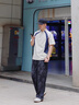 卡圖弛燈芯絨潮流扎染休閑褲子男秋季美式hiphop痞帥衛(wèi)褲運動百搭闊腿褲 黑色 XL 曬單實拍圖