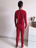 貓人【馬年騏驥紅】本命年男士保暖內衣男羊毛發(fā)熱套裝秋衣秋褲女秋冬 曬單實(shí)拍圖