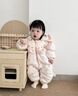 班喜迪嬰兒羽絨服連體衣冬裝嬰幼兒衣服公主女寶寶白鴨絨連帽外出服冬季 粉色 80 充絨量：79g 曬單實(shí)拍圖