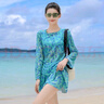 芭比分體泳衣女士高級感保守長(cháng)袖海邊度假裙式三件套遮肉顯瘦游泳裝 曬單實(shí)拍圖