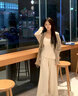 妃奧絨慵懶溫柔風(fēng)奶咖修身針織開(kāi)衫女中長(cháng)款披肩毛衣春秋薄款小個(gè)子外套 圖片色開(kāi)衫 M 【95-105斤】 曬單實(shí)拍圖