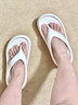 樸西新款夏季人字拖女厚底外穿夾腳拖鞋海邊沙灘涼拖鞋女士防滑防臭 珍珠白 35-36 曬單實(shí)拍圖