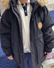 鴨鴨兒童羽絨服2025冬季新款男女童毛領(lǐng)連帽中大童加厚保暖外套HR 黑色（毛領(lǐng)） 170 曬單實(shí)拍圖