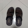 啄木鳥涼鞋男士夏季真皮軟底休閑沙灘鞋防滑中老年人外穿大碼爸爸涼拖鞋 棕色8088 39碼 曬單實(shí)拍圖