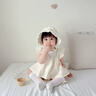 MKOK英國嬰幼兒帽子0-1歲春秋季薄款大檐帽女寶寶防曬遮陽(yáng)小月齡胎帽 素玫瑰 S 36-46CM(建議3-18個(gè)月) 曬單實(shí)拍圖