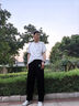 真維斯（Jeanswest）彎刀褲男秋季2025新款重磅棉闊腿褲青少年男生字母潮牌運動(dòng)褲子 曬單實(shí)拍圖