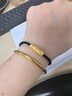 周六福（ZLF）七夕禮物  黃金轉(zhuǎn)運(yùn)珠男女款足金福運(yùn)經(jīng)輪彎管串珠情侶手繩 定價(jià) 吉祥如意-1.99g 曬單實(shí)拍圖
