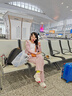 韓璐嬌（hanlujiao）衛(wèi)衣女裝春秋季2025年新款休閑運(yùn)動服設(shè)計(jì)感連帽顯瘦闊腿褲套裝女 粉色 M 【建議95-105斤】 曬單實(shí)拍圖