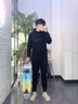衛(wèi)衣男連帽秋冬新款加絨潮牌輕奢休閑運動套裝男款一套搭配運動服 0711黑色 2XL 曬單實拍圖