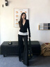 獨特假兩件上衣早秋撞色長(cháng)袖T恤女春秋季拉鏈款小眾設計感打底衫 灰色 M 曬單實(shí)拍圖