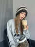 時(shí)鳥(niǎo)冷帽子女秋冬季針織帽毛線(xiàn)毛絨帽大頭圍保暖百搭顯臉小潮流高顏值 【寬紋淺灰】 保暖升級 曬單實(shí)拍圖
