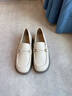 卓詩(shī)尼樂(lè )福鞋女2025新款秋季百搭英倫風(fēng)一腳蹬女鞋時(shí)尚豆豆鞋單鞋 米白色 38 曬單實(shí)拍圖