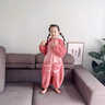 G.DUCKKIDS小黃鴨童裝兒童睡衣女童家居服春秋季新款連帽恐龍長(cháng)袖連體衣爬服 粉色 110 建議4~5歲【100-110cm】cm 曬單實(shí)拍圖