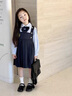G.DUCKKIDS學(xué)院風(fēng)女童套裝2024春秋季新款jk兒童學(xué)生裝襯衫背心裙兩件套潮 藏青色 100 cm 曬單實(shí)拍圖