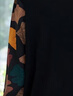 俞兆林（YUZHAOLIN）中年媽媽春裝長(cháng)袖T恤衫氣質(zhì)寬松上衣中老年女裝春秋圓領(lǐng)拼接小衫 黑色 樹(shù)葉款 4XL 建議145-160斤 曬單實(shí)拍圖