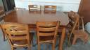晨巢 餐桌 實(shí)木餐桌 可伸縮折疊圓桌餐桌家用現代中式飯桌餐廳家具 1.5米胡桃色 一桌六椅 曬單實(shí)拍圖