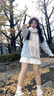 歐貝汐毛衣女秋冬季加厚套頭軟糯慵懶風(fēng)打底內搭上衣藍色麻花寬松針織衫 淺藍色 M 曬單實(shí)拍圖