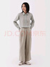 無(wú)印良品（MUJI）女式 漢麻寬版褲褲子女款休閑褲長(zhǎng)褲闊腿褲25年夏季款 女裝 淡黃色 S （155/62A） 曬單實(shí)拍圖