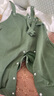 DUUDUU寶寶秋季衣服新款連體衣嬰兒假兩件哈衣新生兒卡通爬服白綠 100cm 曬單實(shí)拍圖