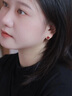 Jay紅色耳釘高級(jí)感耳環(huán)女耳飾耳夾無耳洞教師節(jié)禮物老師 瑪瑙耳釘（帶證書） 曬單實(shí)拍圖