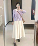 雅黛絲薇連衣裙女裝2025春秋新款衣服套裝氣質(zhì)減齡穿搭中長(cháng)款針織裙子秋裝 毛衣+半身裙 XL （建議116-130斤） 曬單實(shí)拍圖