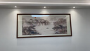 六畫流水生財(cái)山水畫靠山圖客廳裝飾畫國畫辦公室風(fēng)景掛畫書房茶室壁畫 流水生財(cái)A1 88*208cm宣紙+胡桃框(熱賣款） 曬單實(shí)拍圖