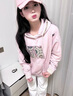 衣品元連帽衛衣女2026秋季新款寬松百搭美式復古萬(wàn)花筒貼布刺繡粉色上衣 粉色 L （105-115斤） 曬單實(shí)拍圖
