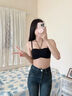 JERRIE MOCK無肩帶掛脖內(nèi)衣女小胸聚攏防下垂收副乳防滑抹胸?zé)o痕文胸罩 黑色掛脖 M 【適合34/75AB】抹胸聚攏1.2cm 曬單實拍圖