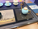茶錦記茶盤(pán)烏金石國畫(huà)石整塊天然原石高端輕奢茶幾家用客廳辦公茶具茶臺 尺寸：100*50*3CM玄青國畫(huà) 曬單實(shí)拍圖