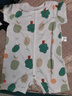 童泰（TONGTAI）嬰兒短袖連體衣夏季純棉薄款新生兒哈衣爬服寶寶衣服提花綠色80cm 曬單實拍圖