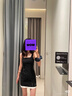 UR2025夏季新款女裝時(shí)尚氣質(zhì)通勤撞色拼接連衣裙UYY750082 正黑 S 曬單實(shí)拍圖