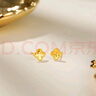 六桂福珠寶七夕禮物黃金耳釘 四葉草 黃金耳環(huán)足金耳飾女 FH0200300 0.80g 曬單實(shí)拍圖