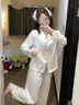 維多利亞睡衣女白月光高定水溶蕾絲花邊桑蠶絲長(cháng)袖家居服套裝禮盒 月光白 長(cháng)袖長(cháng)褲 高品質(zhì) L 【建議體重100-120斤】 曬單實(shí)拍圖