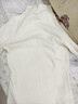 森馬（Semir）長(cháng)袖t恤女短款半高領(lǐng)薄絨輕暖打底衫2024冬新款純色修身抓絨內搭 奶白10534 S 曬單實(shí)拍圖
