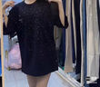 BOY LONDON【滿天星】春夏男女同款短袖漸變燙鉆印花時尚T恤N01107 黑色 M 曬單實(shí)拍圖