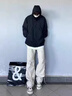 NASA GISS夾克男士寬松防風(fēng)保暖外套男裝戶外運(yùn)動(dòng)連帽工裝上衣 黑色 XL 曬單實(shí)拍圖