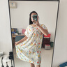 棉綢睡裙女夏薄款2025新款睡衣韓版甜美少女網(wǎng)紅家居外穿裙子QM 白底彩花2301 均碼 (90-140斤內穿) 曬單實(shí)拍圖